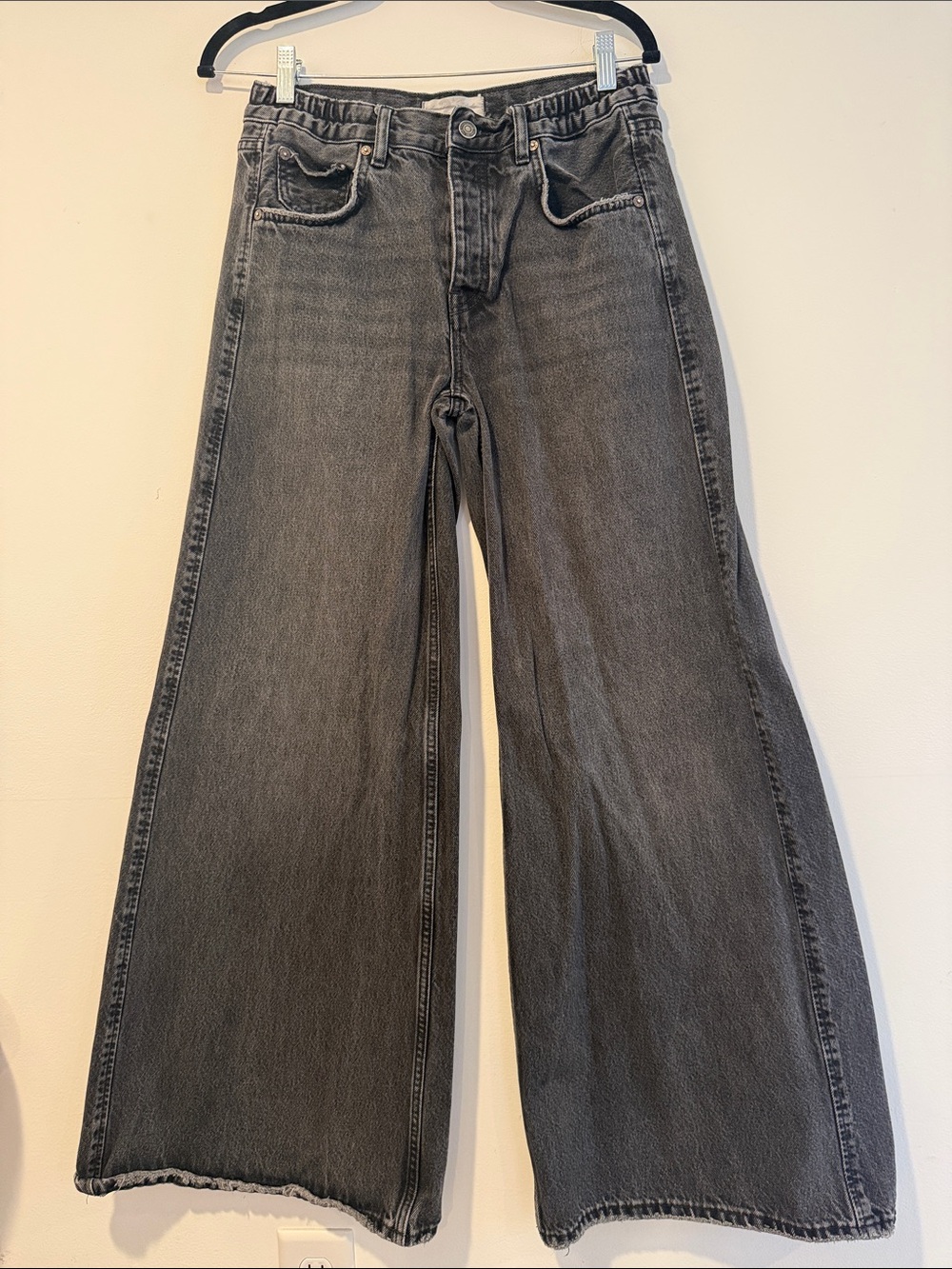 We The Free Washed Black Wide Leg Jeans